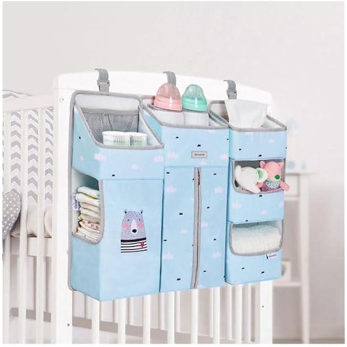turtees BABY BEDSIDE CRIB ORGANIZER (BLUE) - Image 3
